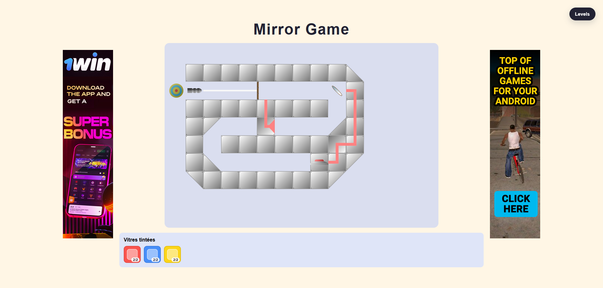 MirrorGame main menu